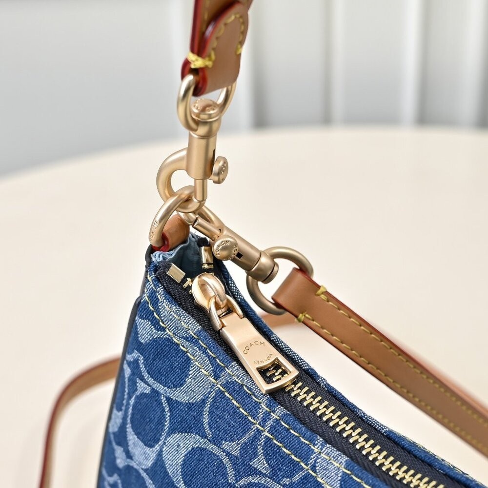 🥳Rowan Large Coach Satchel Bag In Signature Denim Canvas CY699 NWT original Pack - Picture 6 of 8
